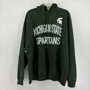 Hands High Mens 2XL Green Michigan State Spartans Hoodie Underarm Logo Pullover